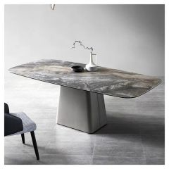 Marble Dining Table with Chairs Kitchen Room Furniture Set Dining Table Set - Image 1
