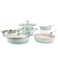 9PCS Granite Coating Nonstick Aluminum Pots Pans Set Detachable Handle Glass Lid 1Y FDA LFGB - Image 1