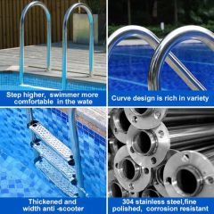 Factory Swimming Pool Equipment Portable Stainless Steel Ladder Steps - Image 6