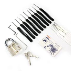 11 PCS Supplies 1 Transparent Lock Professional Practice Locksmith Lock Pick Set - Image 1