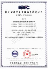 Occupational Health and Safety Management System certification certificate from Beautylens Technology Co., Ltd.