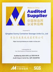 SGSCERT certificate from QINGDAO SUNNY PREFAB HOUSE CO., LTD.