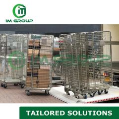 Logistics Storage Collapsible Steel Metal Security Wire Mesh Roll Pallet Cage - Image 4
