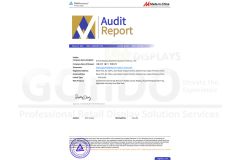 TUV Audit Report No. MIC-ASR247151 certificate of Gondo Displays (Xiamen) Industry & Trade Co., Ltd. – certificate photo, supplier certificates section