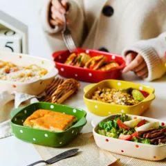 Color Ceramic Bakeware Set Rectangle Roasting Lasagna Baking Dish - Image 1