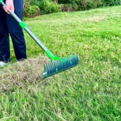 4.2FT Garden Dethatching Rake for Easy Lawn Cleanup Tools and Garden Thatch - Image 2