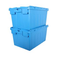 Heavy Duty Industrial Stack and Nest Plastic Moving Container with Attached Lid - Qingdao Guanyu Plastic Co., Ltd.