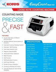 LED Loose Note Counting Machines, For Banks Brand Kores Display LED Model Name/Number 452 Usage/Application Banks Operating Duration 8 - Image 1