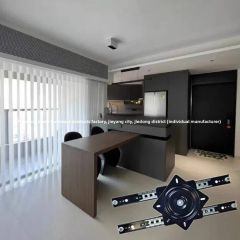 Rotating Sliding Mechanism Retractable Telescopic Integrated with Extendable Dining Kitchen Adjustable Moveable Lsland Table Hardw - Image 5