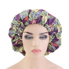 Custom Satin Braid Sleep Bonnet with Elastic Head Tie - Image 1