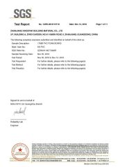 SGS Test Report certificate of Zhanjiang Kingstar Building Material Co., Ltd. – certificate photo, supplier certificates section