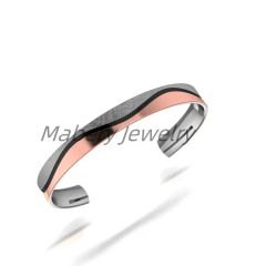 Unique Titanium Bangle with Stunning Wood Inlay Artistry - Image 5