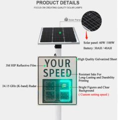 Solar Traffic Vehicle Speed Detector Speed Gun Detection Measurement ...