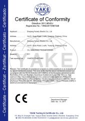 CE certificate from Farady Electric Co., Ltd.