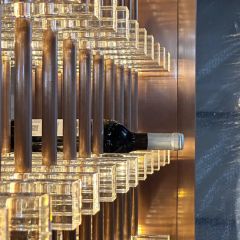 Royal Metal Gold-Lit Stackable Wine Rack with Llluminated Display Suitable for Family Wall Racks - Image 3
