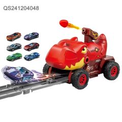 QS Toys Gcc Certification Friction Dinosaur Spring Loaded Transformation Vehicle Multi-Functional Foldable Racing Track Vehicle Boys' Toy Wholesale - Image 3