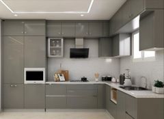 L Shaped Modular Kitchen Appearance Modern Kitchen Type Ideal Hardware Type Modern Kitchen Design L-Shape Design Approach - Image 12