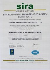 ISO Certification certificate from Foshan Globe Caster Co., Ltd