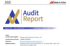 SGS Audit Report certificate from Shanghai Yushang Industry & Trade Co., Ltd