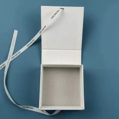 Ring Earring Necklace Jewelry Gift Storage Packaging Paper Box with Satin Ribbon - Image 4