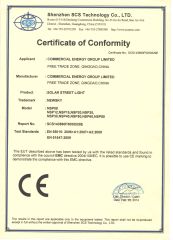 CE of solar street light certificate of Qingdao Commercial Energy Electronics Co., Ltd. – certificate photo, supplier certificates section