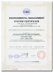 Certificates certificate from Nantong Ironman Sporting Industrial Co., Ltd.