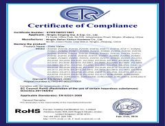RoHs certificate from NINGBO COMFORT CO., LTD.