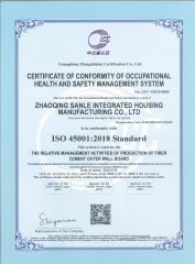ISO certificate from FOSHAN SANLE BUILDING MATERIALS INDUSTRY CO.,LTD