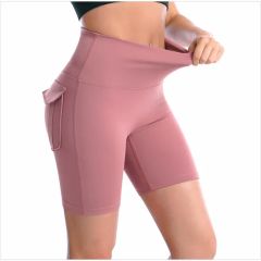 Womens Quick-Dry Yoga Shorts Sports Fitness Running Pants with Pockets - Image 2