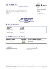 VOC certificate from Shanghai Shuode Building Materials CO., LTD.