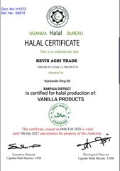 Halal certificate certificate from REVIN AGRI-TRADE