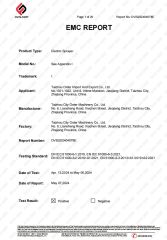 EMC certificate from Taizhou City Order Machinery Co., Ltd.