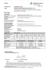 TÜV1 certificate of Shaoxing Keqiao Yansang Textile Co., Ltd. – certificate photo, supplier certificates section