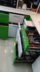 Wooden Modern Modular Kitchen Cabinet Colour Green Material Wooden Appearance Modern Finish type Polished Door Finishing - Image 2