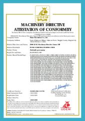 Hydraulic gear pump CE certification certificate from Ruiye Machinery Co., Ltd.