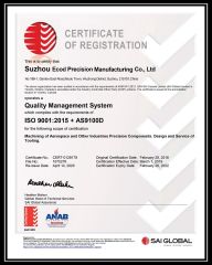 AS9100D certificate from Suzhou Ecod Precision Manufacturing Co., Ltd.