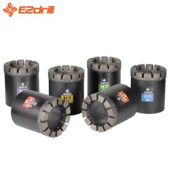 PQ Diamond Core Drill Bit 15mm H3H5H7H9H11H13 15D 1Y Length 15 HRC -10°-50° Model NO. PQ Material Diamond Trademark EZdrill - Hubei EZdrill Tools Co., Ltd.