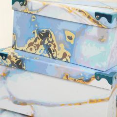 Customized Christmas Ten-Piece Set of Marble-Patterned Gift Storage Boxes - Image 5