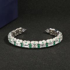 925 Silver Jewelry Zircon Open Bangle - Image 2