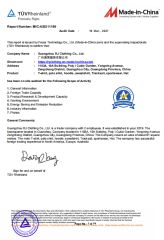 verification certificate from Guangzhou RJ Clothing Co., Ltd.