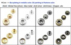 Nickel Free Anti-Rust 15mm Metal Snap Buttons 4 Parts for Garment - Image 6