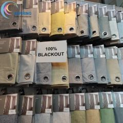 Linen Fabric Curtains MOQ 500PCS Shading 0.8 Sample Free Technics Woven Trademark HZ-ATA Style Embroidered Material - Image 2