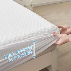 Cooling Waterproof Mattress Protector Breathable Soft Fitted Mattress Protector Covers - Image 5