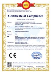 switching power supply -CE certificate of Yueqing Vebo International Co., Ltd. – certificate photo, supplier certificates section