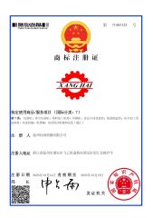 Trademark registration certificate certificate of Wenzhou Xianghai Machinery Co., Ltd. – certificate photo, supplier certificates section