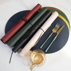 Hot Selling Leather Placemats Factory Oval Shape Dining Table Mat PVC Leather Place Mats Table Mat - Image 6