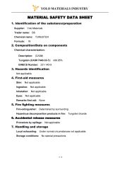 MSDS certificate from Yolo Materials Industry Co., Ltd.