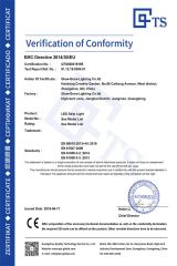 High voltage strip light CE-EMC 1 certificate of Glow-Grow Lighting Co., Ltd. – certificate photo, supplier certificates section