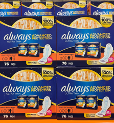 WHERE TO BUY ALWAYS ADVANCED PROTECTION 76 PADS PREMIUM FEMININE Hygiene Pads ON SALE - Image 2