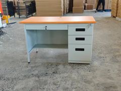 Wholesale MDF Desktop Steel Office Table with 3 Drawer Cabinet Computer Table - Image 2